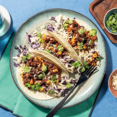 Charred Spring Onions and Black Bean Tacos