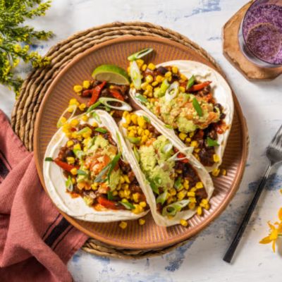 Charred Spring Onions and Black Bean Tacos