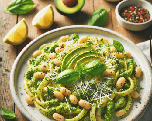 Avocado Pesto,White Bean Bucatini,Avocado