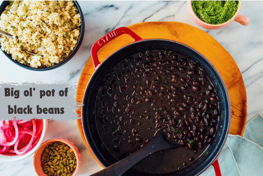 pot of black beans,black beans