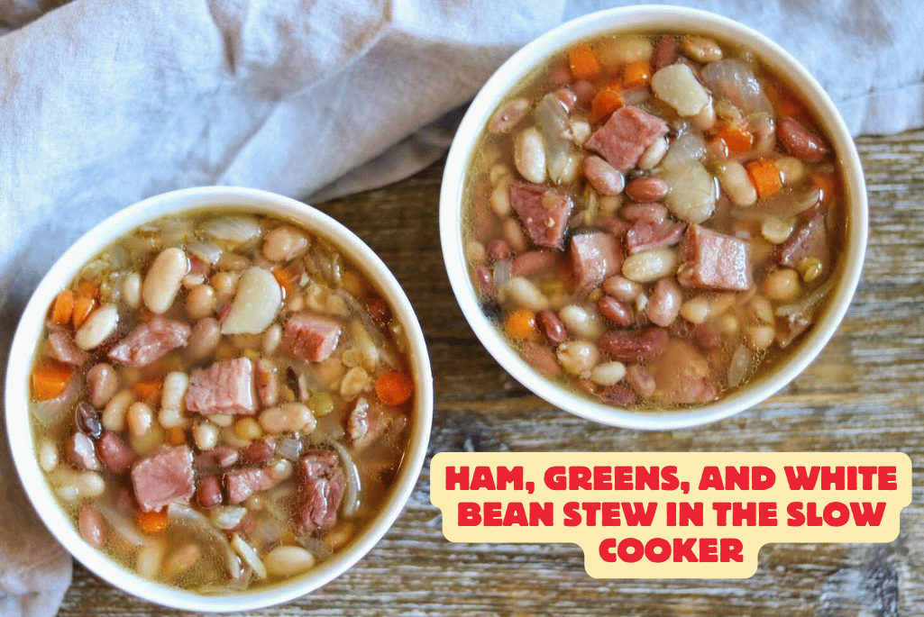 Ham, Greens, and White Bean Stew in the Slow Cooker